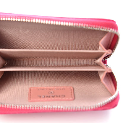 Chanel Lambskin Camellia Embossed Zip Coin Purse Pink 5 of 8