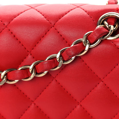 Chanel Lambskin Quilted Medium Double Flap Red 12 of 14