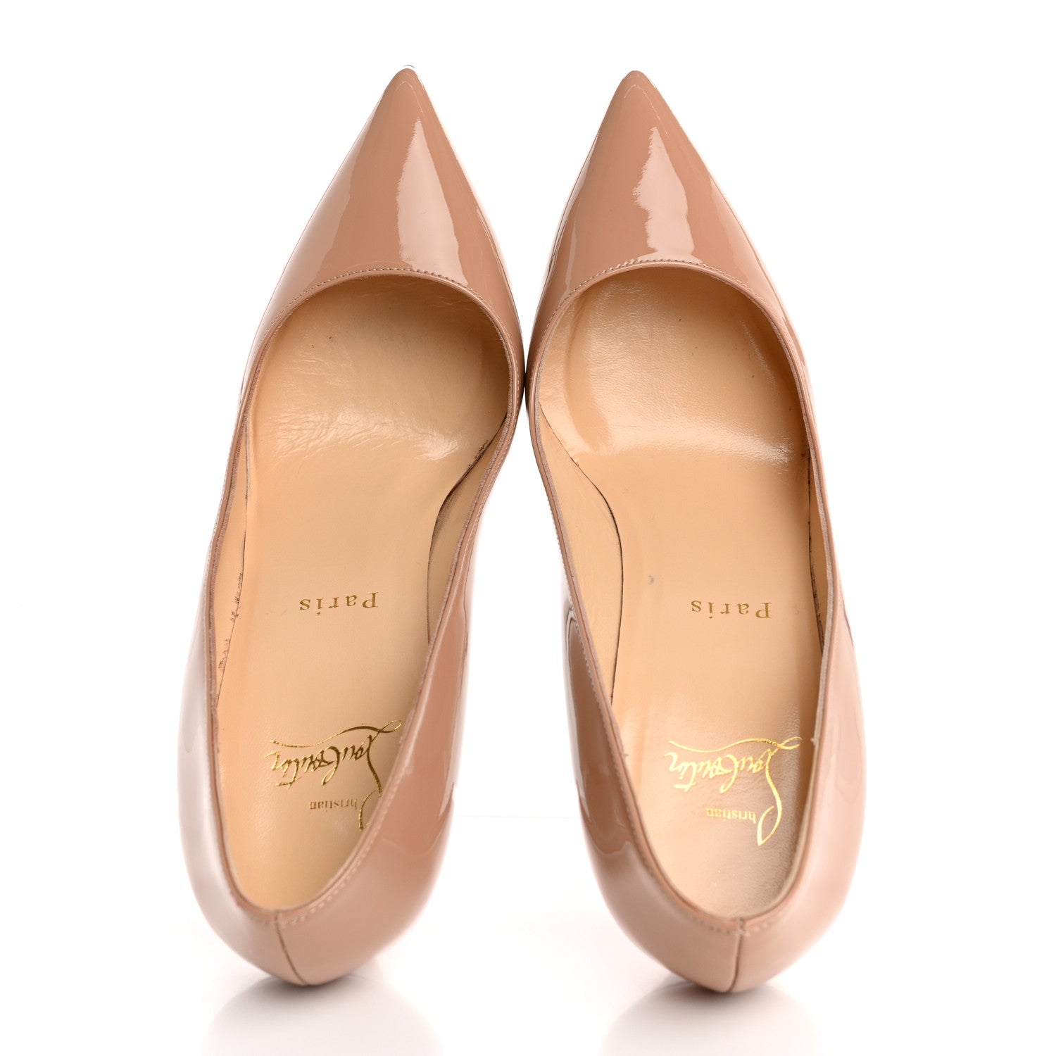 Christian Louboutin Patent Pigalle 100 Pumps 38 Nude 2 of 9