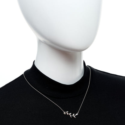 Tiffany Sterling Silver Paloma Picasso Olive Leaf Vine Pendant Necklace 2 of 5