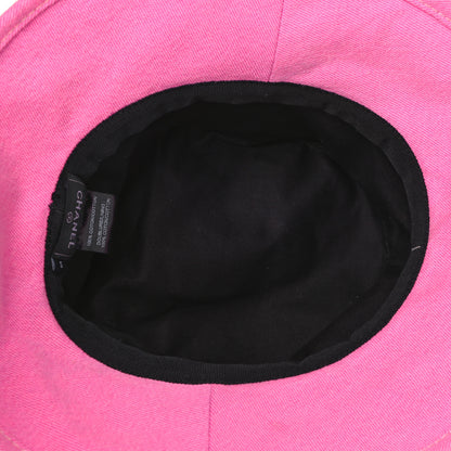 Chanel Denim Logo Bucket Hat Pink Yellow 3 of 3