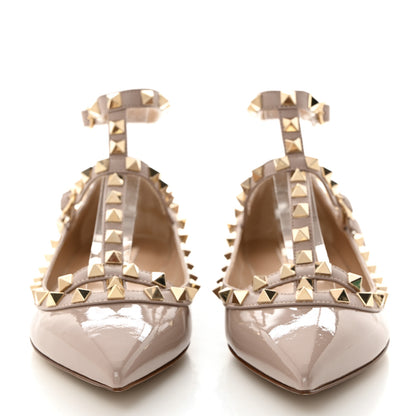 Valentino Garavani Patent Rockstud Cage Ballerina Flats 36 Poudre 2 of 9