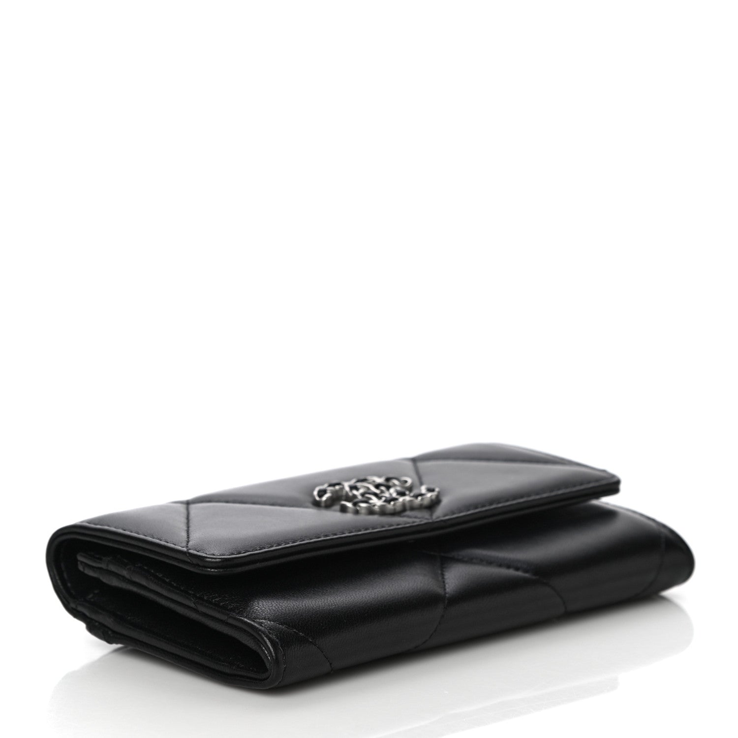 Chanel Lambskin Quilted Chanel 19 Flap Wallet Black 4 of 14
