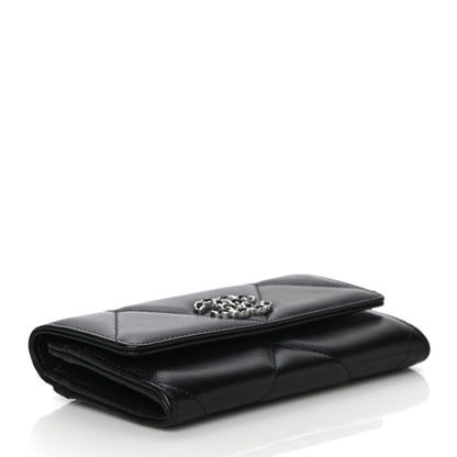 Chanel Lambskin Quilted Chanel 19 Flap Wallet Black 4 of 14
