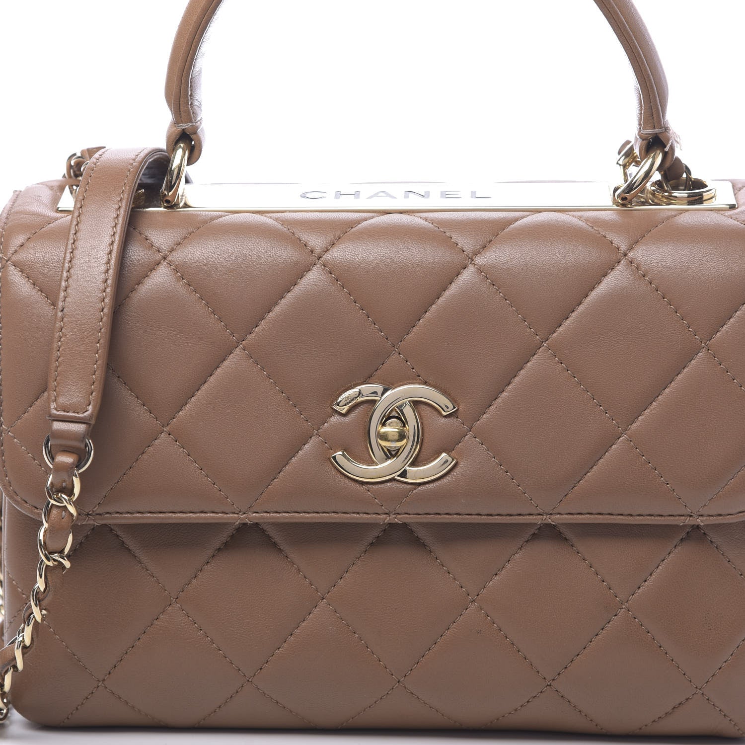Chanel Lambskin Quilted Small Trendy CC Flap Dual Handle Bag Camel 13 of 13