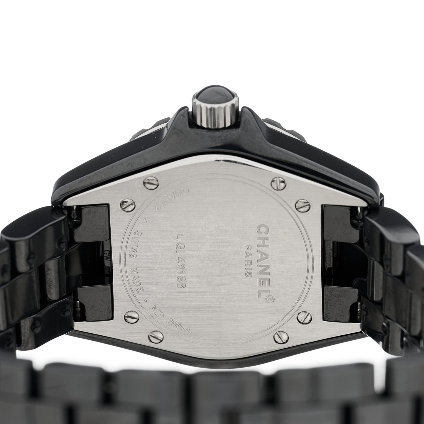 Stainless Steel Ceramic Diamond 33mm J12 Quartz Watch Black