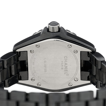 Chanel Stainless Steel Ceramic Diamond 33mm J12 Quartz Watch Black 3 of 4