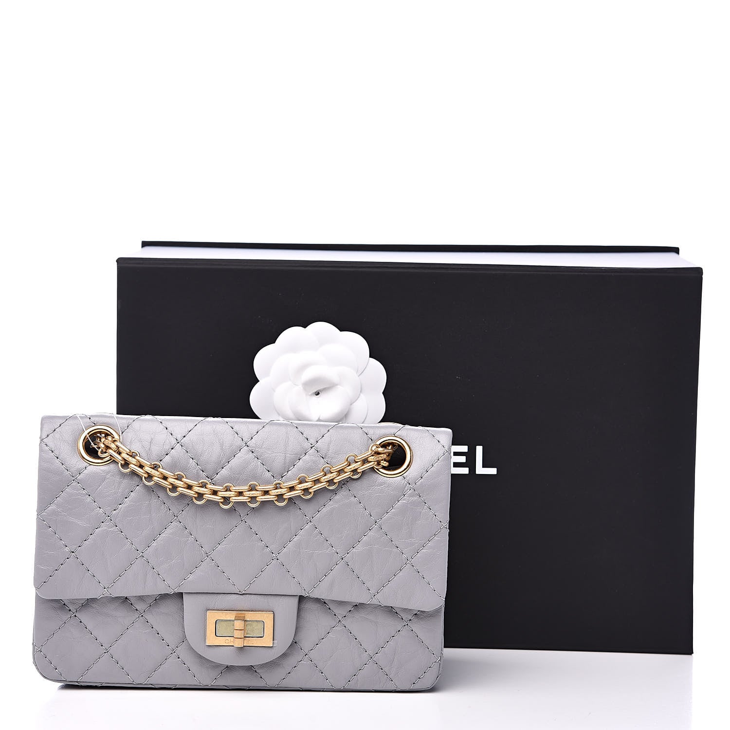 Chanel Aged Calfskin Quilted 2.55 Reissue Mini Flap Grey 11 of 11
