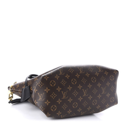 Louis Vuitton Monogram Flower Zipped Tote MM Black 4 of 10