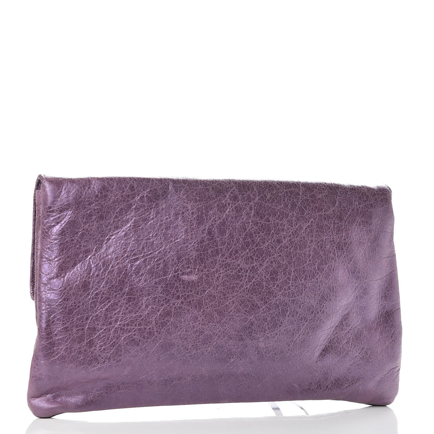 Balenciaga Agneau Classic Hardware Envelope Clutch Metallic Purple 3 of 11