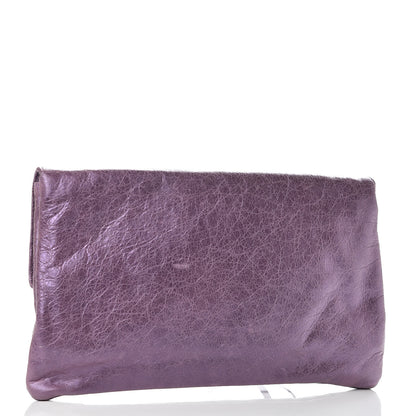 Balenciaga Agneau Classic Hardware Envelope Clutch Metallic Purple 3 of 11