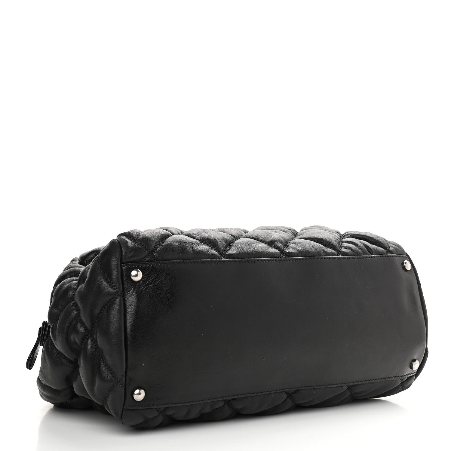 Chanel Calfskin Bubble Quilt Bowler Black 4 of 10