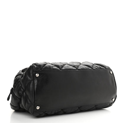 Chanel Calfskin Bubble Quilt Bowler Black 4 of 10