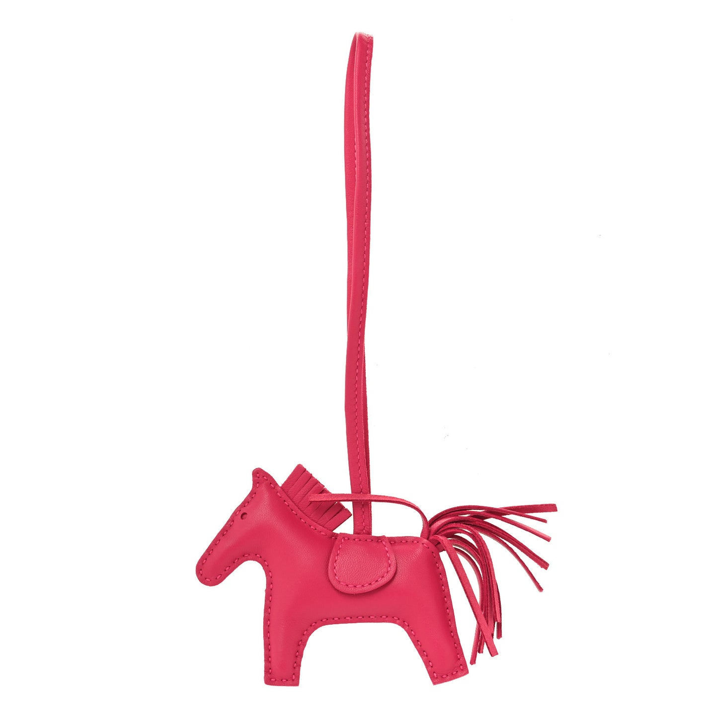 Milo Lambskin Grigri Rodeo Horse Bag Charm PM Rose Mexico