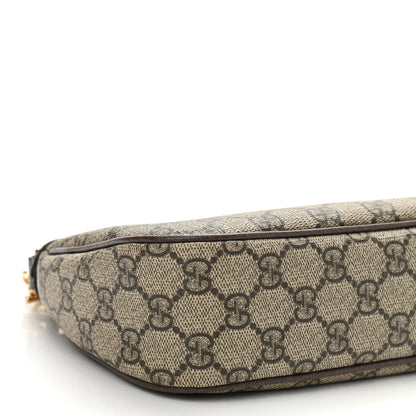 Gucci GG Supreme Monogram Textured Dollar Calfskin Web Small Ophidia GG Handbag Beige Ebony New Acero 9 of 10