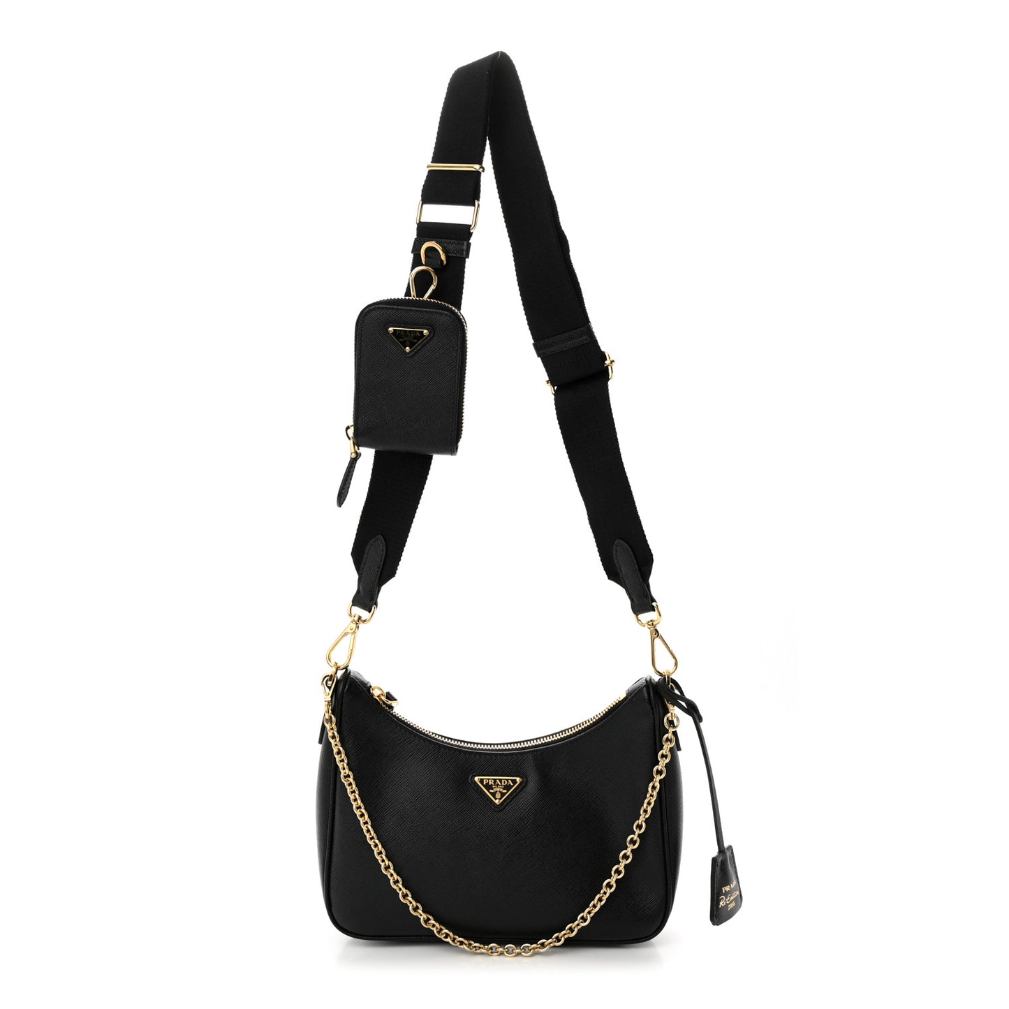 Saffiano Lux Re-Edition 2005 Shoulder Bag Black