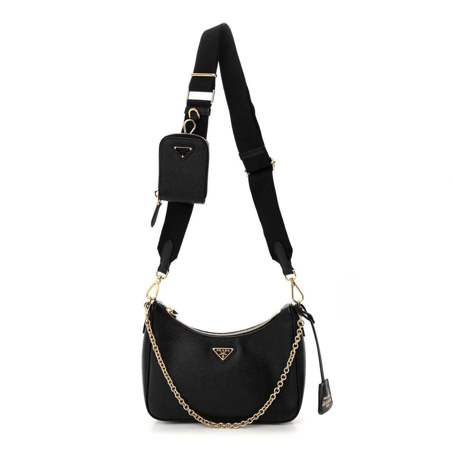 Prada Saffiano Lux Re-Edition 2005 Shoulder Bag Black 1 of 10