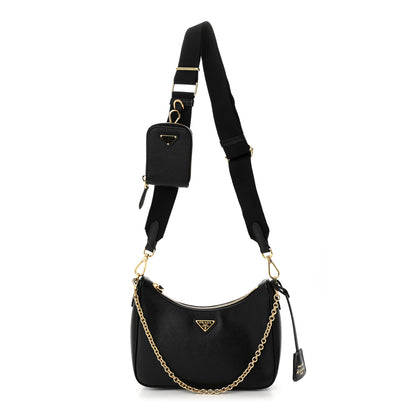 Prada Saffiano Lux Re-Edition 2005 Shoulder Bag Black 1 of 10