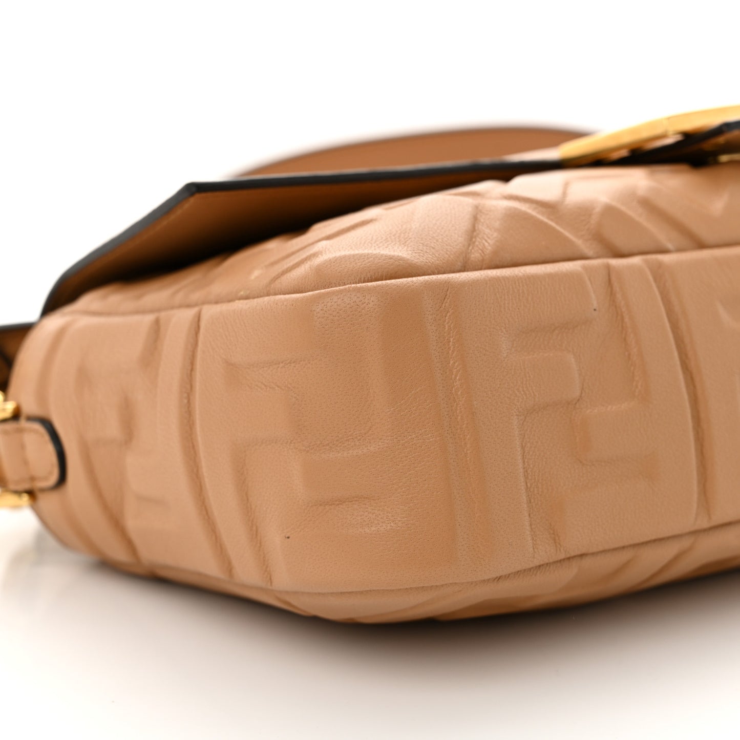 Nappa FF 1974 Embossed Baguette Miele Scuro