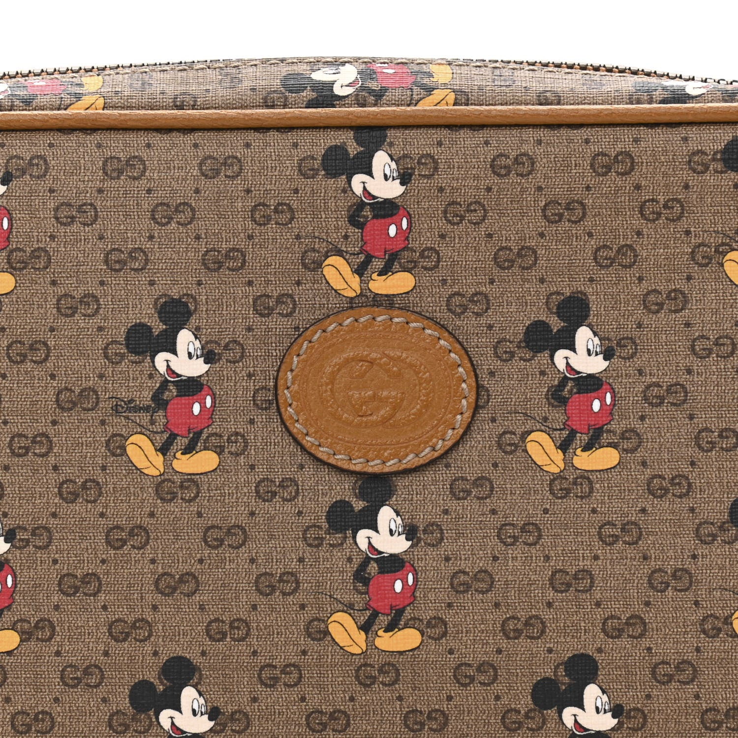 Gucci X DISNEY Mini Vintage GG Supreme Monogram Mickey Mouse Small Belt Bag 95 38 Beige Vintage Sun Oil 8 of 10