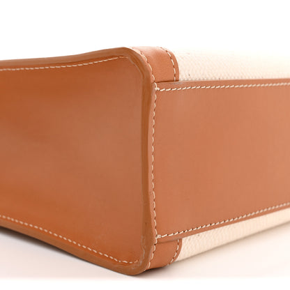 Celine Canvas Calfskin Logo Print Vertical Cabas Natural Tan 9 of 10
