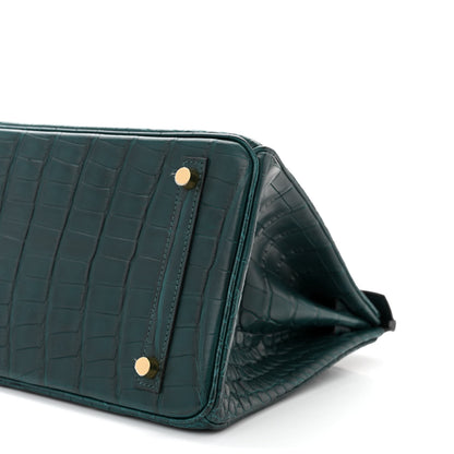 Hermes Matte Alligator Birkin 30 Vert Cypress 10 of 12