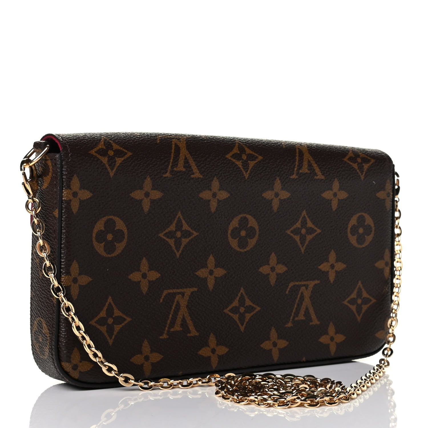 Louis Vuitton Monogram Pochette Felicie Chain Wallet Fuchsia 2 of 6