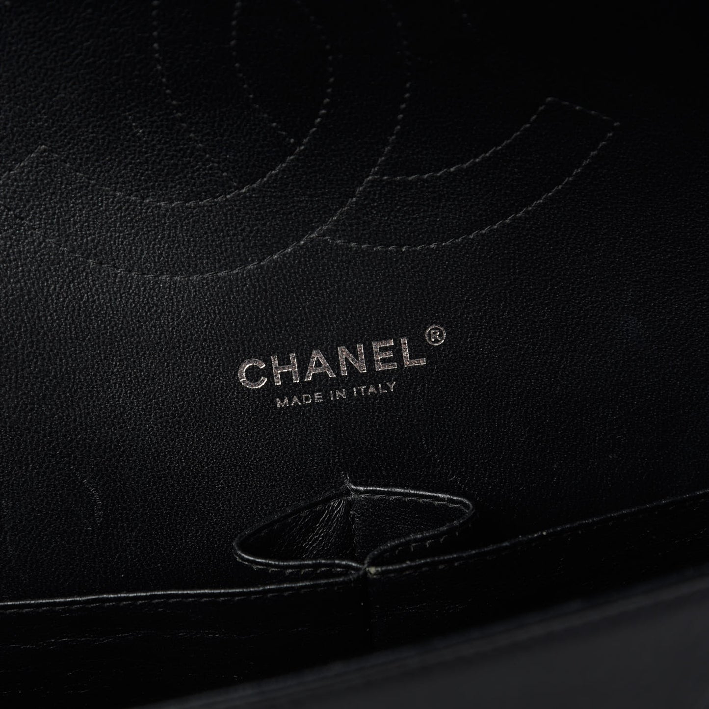 Patent Quilted Jumbo Double Flap Black