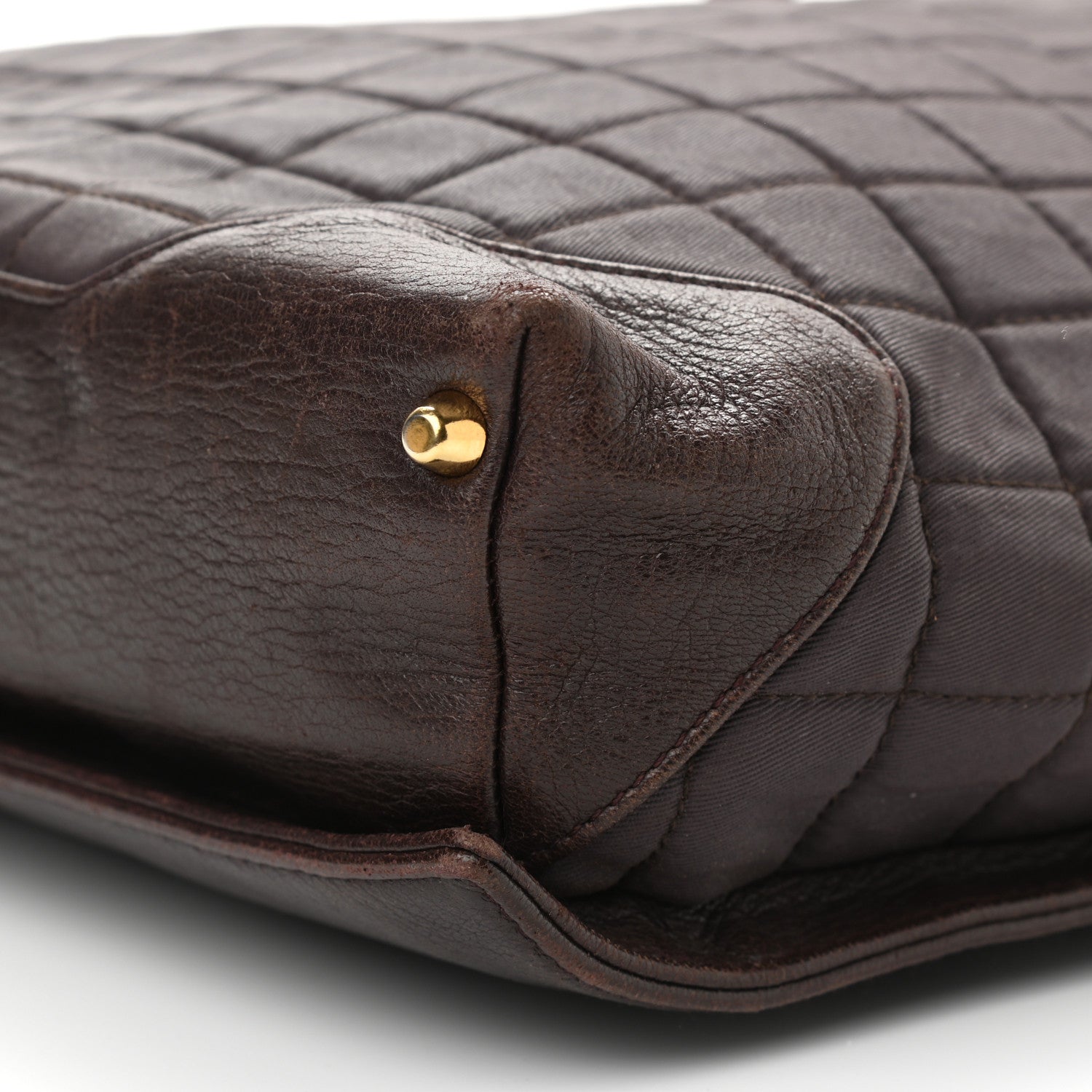 Chanel Canvas Calfskin Chocolate Bar Quilted CC Shoulder Bag Dark Brown 10 of 15