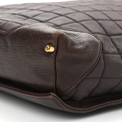 Chanel Canvas Calfskin Chocolate Bar Quilted CC Shoulder Bag Dark Brown 10 of 15