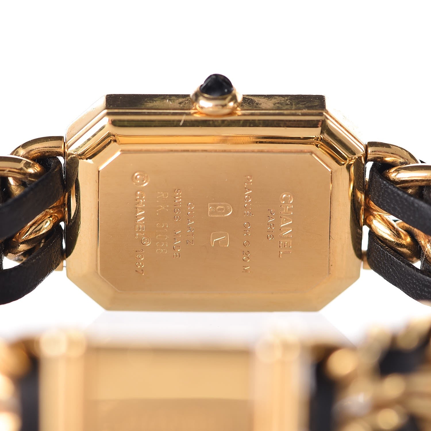 Chanel Stainless Steel Lambskin 20mm Chain Premiere Quartz Watch Gold L 6 of 14