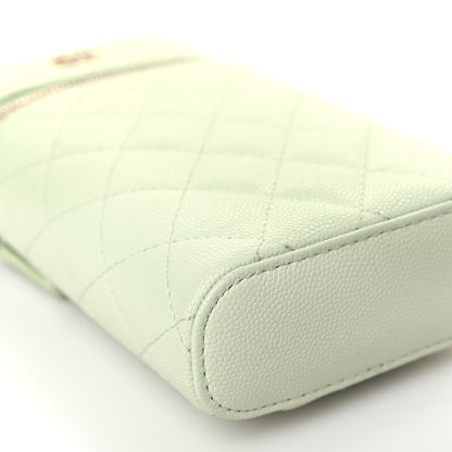 Chanel Caviar Quilted Phone Holder With Chain Light Green 7 of 9