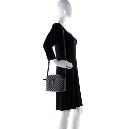 Saint Laurent Calfskin Matelasse Monogram Lou Camera Bag Asphalt 2 of 13