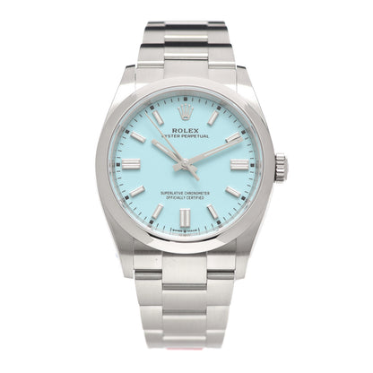 Rolex Stainless Steel 36mm Oyster Perpetual Watch Turquoise 126000 1 of 6