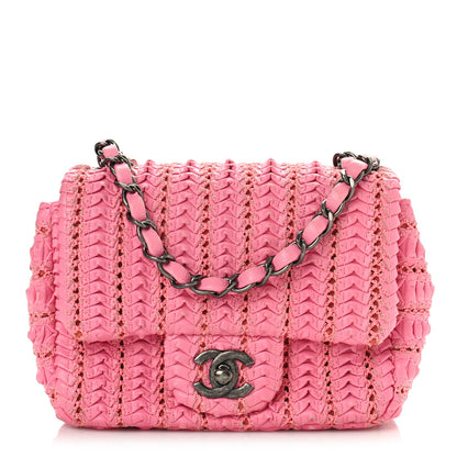 Chanel Lambskin Crochet Embroidered Mini Flap Pink 1 of 8