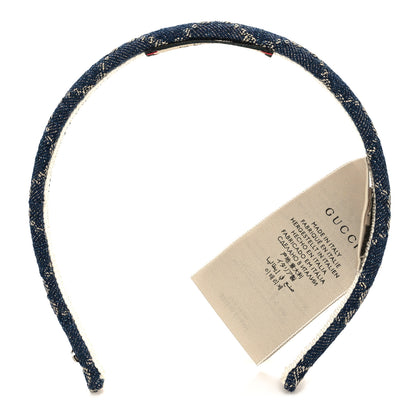Gucci Denim Monogram Headband 1 of 5