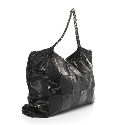 Chanel Patent Patchwork Large Brooklyn Tote Black 2 of 10