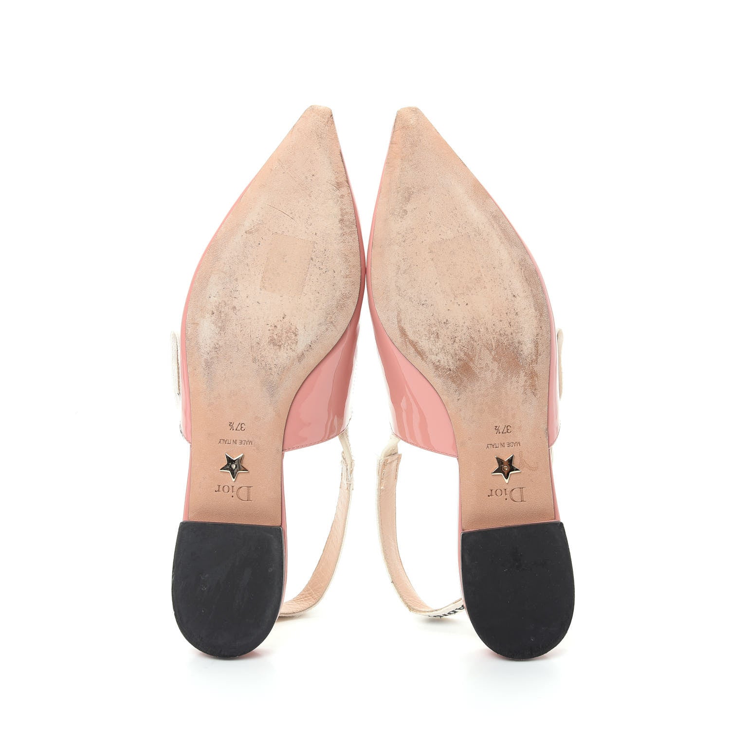 Christian Dior Patent Ribbon J'Adior Slingback Ballet Flats 37.5 Dusty Candy 6 of 10