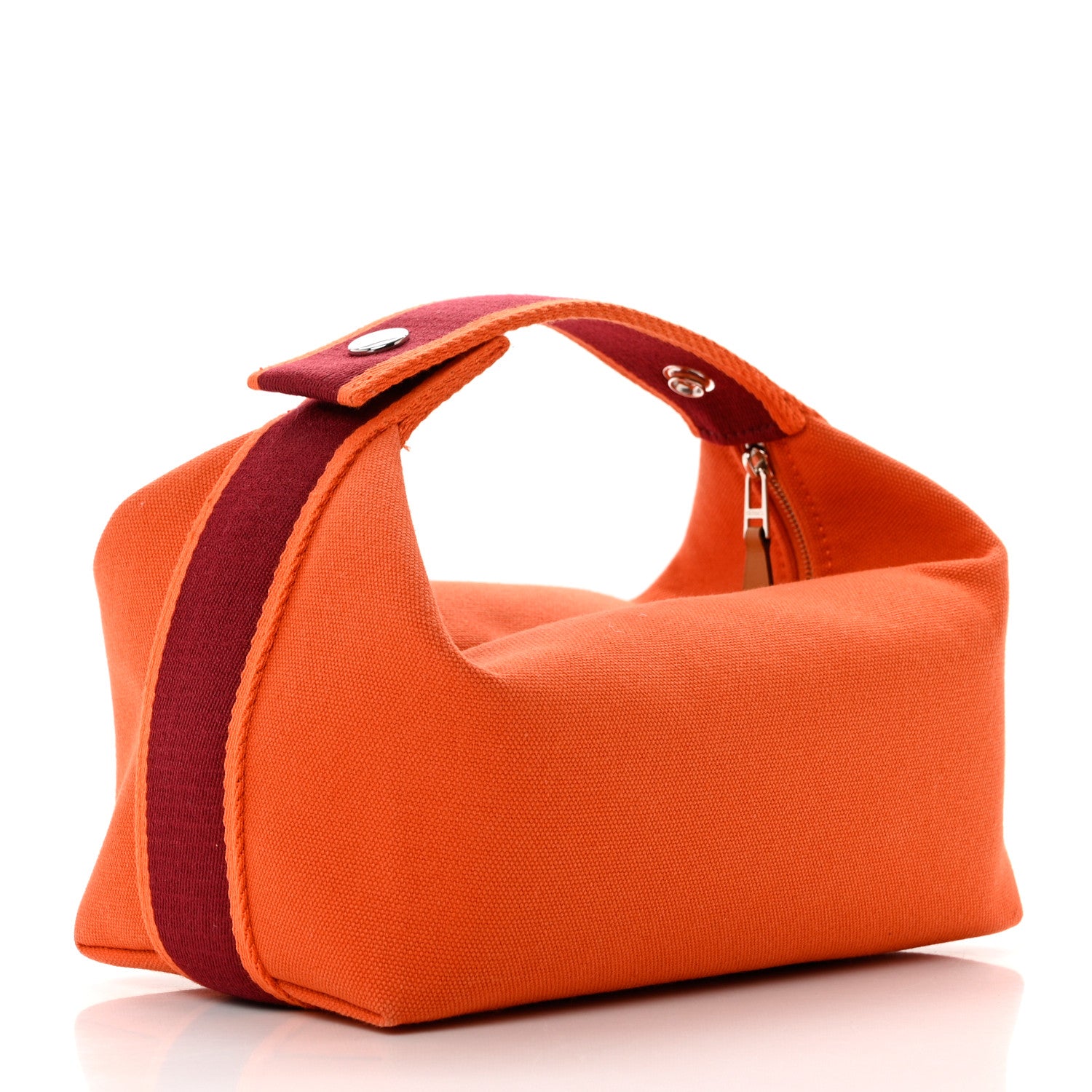 Hermes Canvas Small Bride-A-Brac Pouch Orange Burgundy 3 of 6
