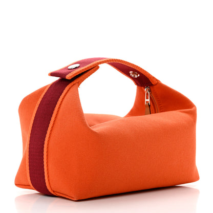 Hermes Canvas Small Bride-A-Brac Pouch Orange Burgundy 3 of 6