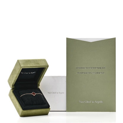 Van Cleef & Arpels 18K Rose Gold Carnelian Sweet Alhambra Bracelet 5 of 5