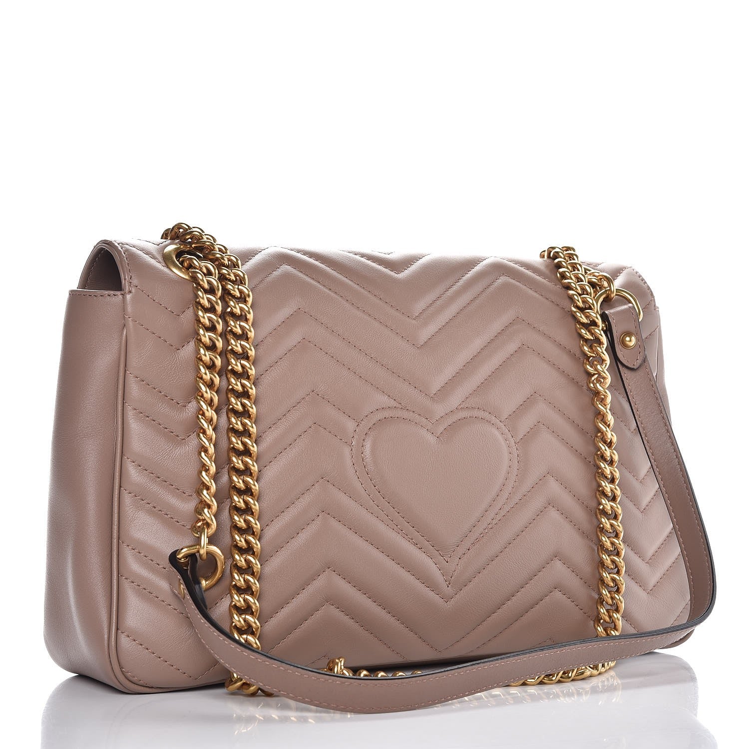 Gucci Calfskin Matelasse Medium GG Marmont Shoulder Bag Porcelain Rose 3 of 7