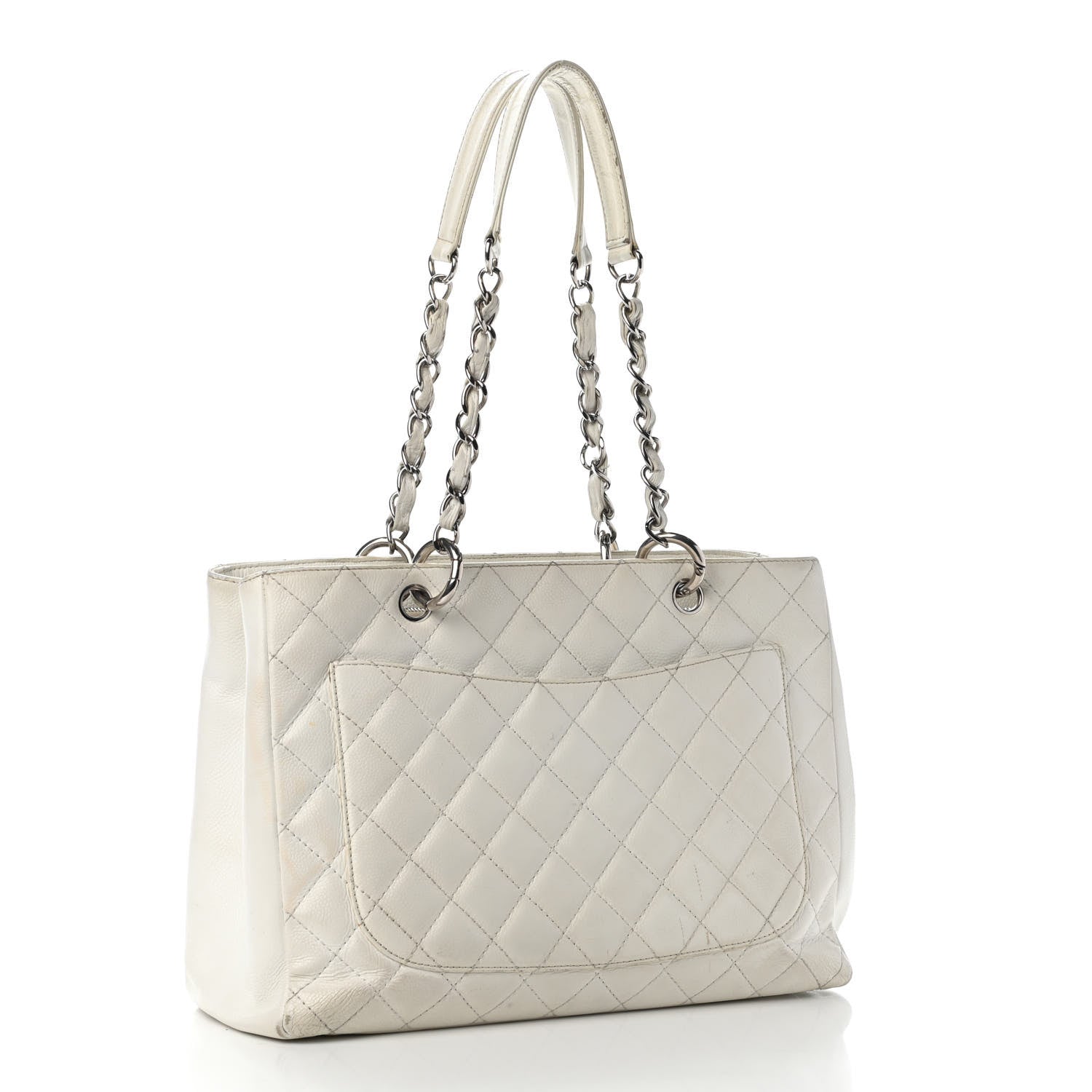 Chanel Caviar Quilted Grand Shopping Tote GST White 3 of 15