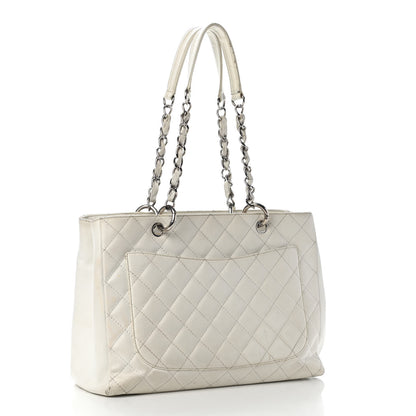 Chanel Caviar Quilted Grand Shopping Tote GST White 3 of 15
