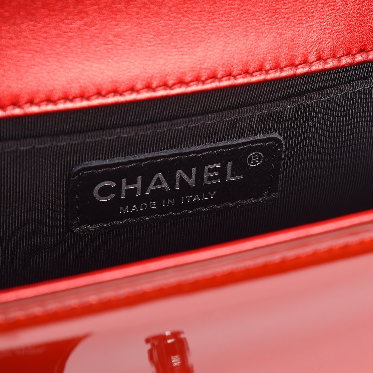 Chanel Metallic Patent Calfskin Quilted Small Boy Flap Red 6 of 8