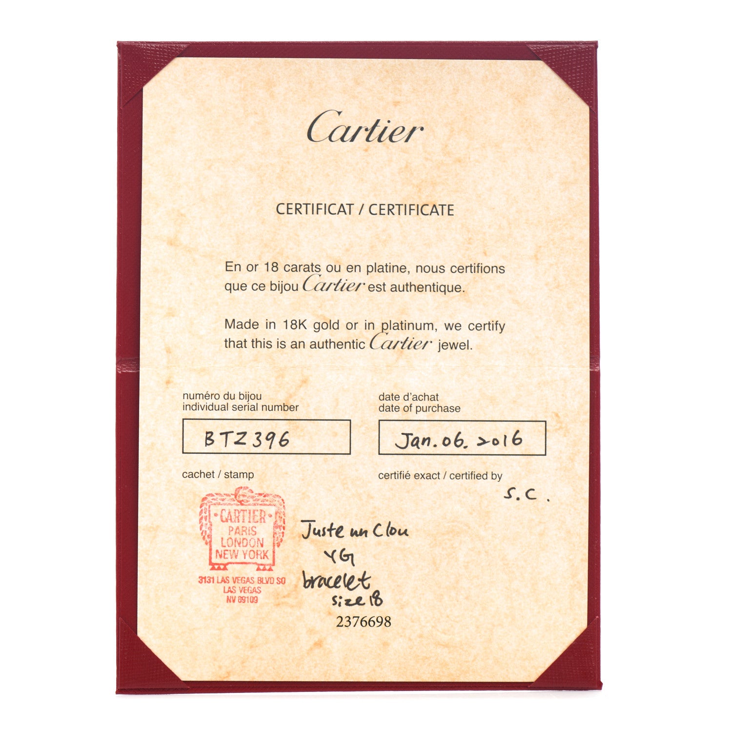 Cartier 18K Yellow Gold Juste Un Clou Bracelet 18 5 of 5