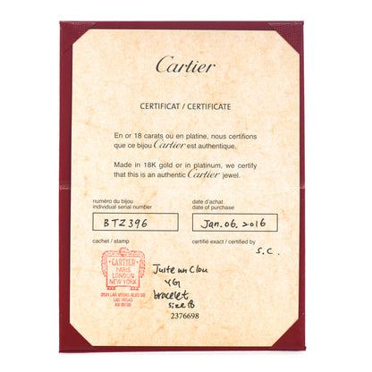 Cartier 18K Yellow Gold Juste Un Clou Bracelet 18 5 of 5