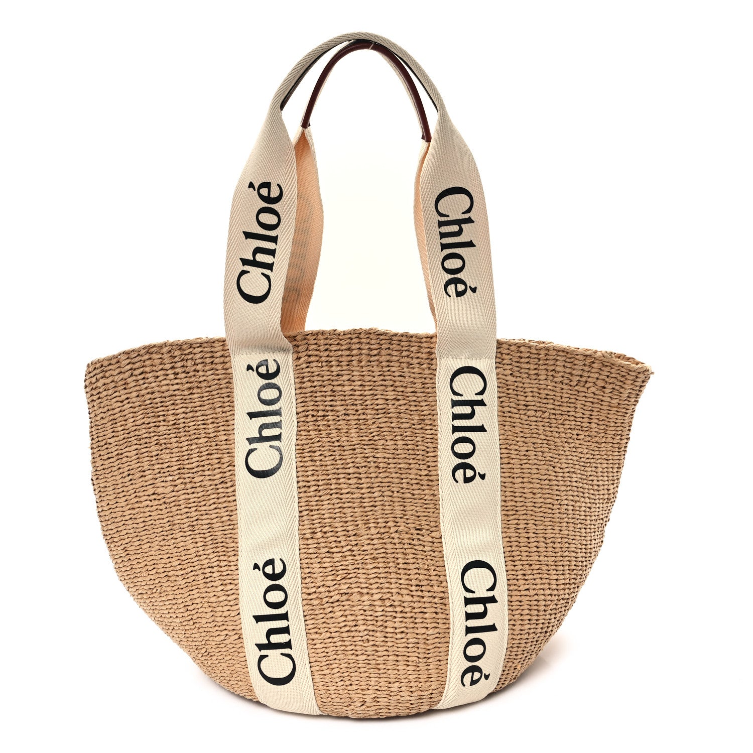 Chloe Raffia Large Woody Tote White 1 of 9