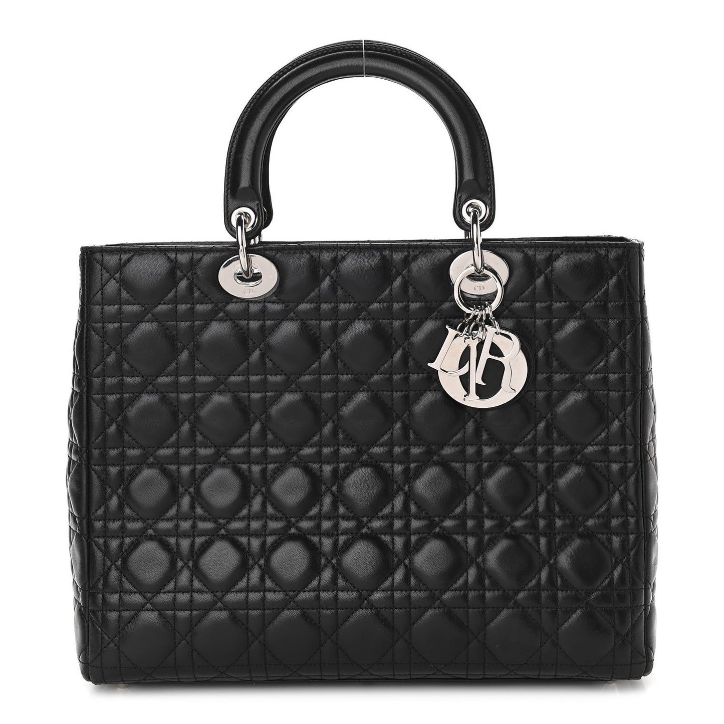 Lambskin Cannage Large Lady Dior Black