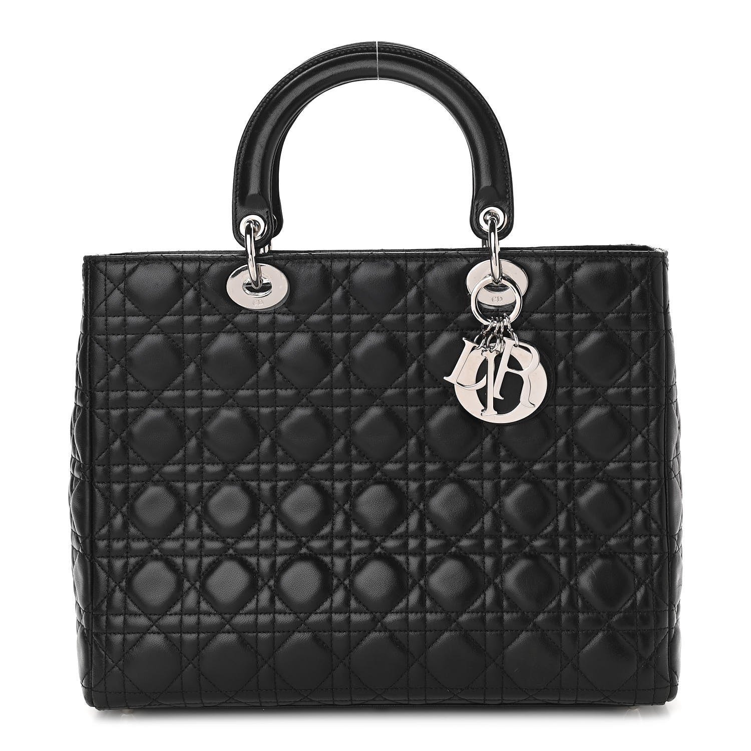 Christian Dior Lambskin Cannage Large Lady Dior Black 1 of 18